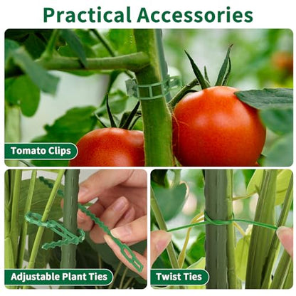 ROADPLUM 2 Pack 48" Tomato Cage for Garden, Heavy Duty Adjustable Plastic Coated Steel Pipe Tomato Stakes Trellis Plant Cages for Vegetable, Fruit, Flower, Rose Vine Climbing Plants - size: 2 PACK