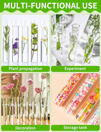 16 Tube Glass Plant Propagation Stations Clear Glass Test Tubes - color: Clear 16 Pcs