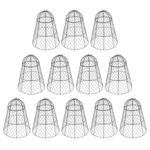 Garden Cloches for Plants - Set of 12 Chicken Wire Plant Cages and Plant Protectors from Animals, 17.7" H x 12.8" D, Outdoor Vegetable and Flower Cages, Sapbontchi Chicken Wire Cloche (12) - size: Set of 12