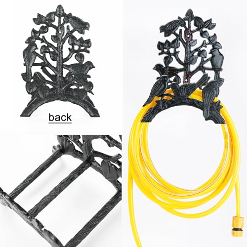 Sungmor Cast Iron Garden Hose Holder - Wall Mounted Retro Style - color: Shape C-Bird&Tree