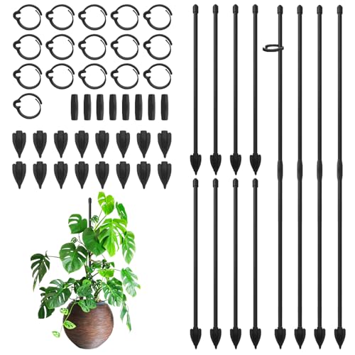 RIFNY Plant Stakes for Indoor Plants, Plant Support Stakes, 14 Inch - color: Black, size: 14IN 16PCS