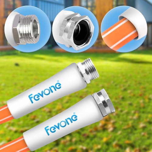 FEVONE Hybrid Polymer Garden Hose 75 ft, Heavy Duty Water Hose - color: Orange, size: 75FT