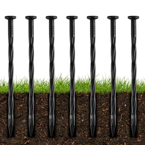 200Pcs 8-Inch Plastic Landscape Edging Spikes, Spiral Anchoring Nails for Weed Barrier, Paver Edging, Landscape Edging, Artificial Turf, Grass Pathways, and More - style: 200pcs