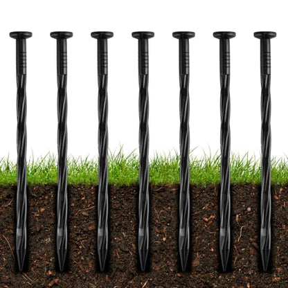 300Pcs 8-Inch Plastic Landscape Edging Spikes, Spiral Anchoring Nails for Weed Barrier, Paver Edging, Landscape Edging, Artificial Turf, Grass Pathways, and More - style: 300pcs