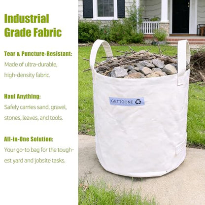 Heavy Duty Lawn and Leaf Bag 32 Gallon, Reusable Round Outdoor Yard Waste Bag with 4 Handles, Tear-Resistant for Lawn Clippings, Storage, Moving - color: Large Round