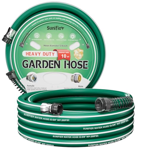 Short Garden Hose 10 ft – Hybird Water Hose Leader - Small Hose Extendsion, Heavy Duty Hose Extender for Lawn Watering, Car Washing - Burst 500 Psi (10 ft) - size: 10 FT