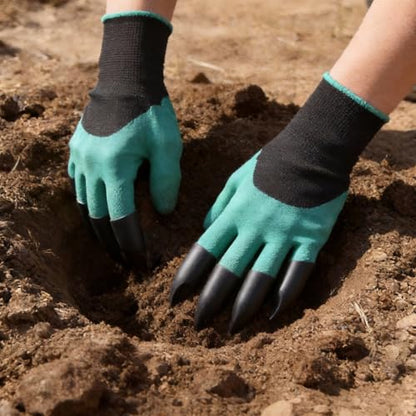 Gardening Gloves with Claw,Planting Waterproof Gardening Gloves,for Digging in The Garden, - color: Green