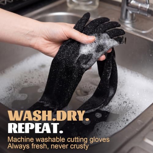Wesiti 8 Pairs Cut Resistant Gloves and Sleeve Level 5 Protection 18.5 Inch
