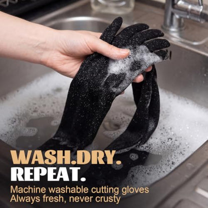 Wesiti 8 Pairs Cut Resistant Gloves and Sleeve Level 5 Protection 18.5 Inch