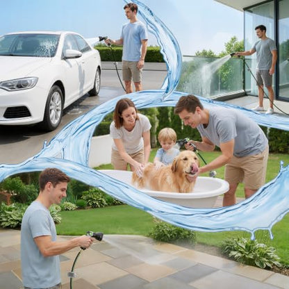 Retractable Garden Hose Reel, 1/2in 100ft Hose Reel with 10 Patterns Nozzle - color: Black