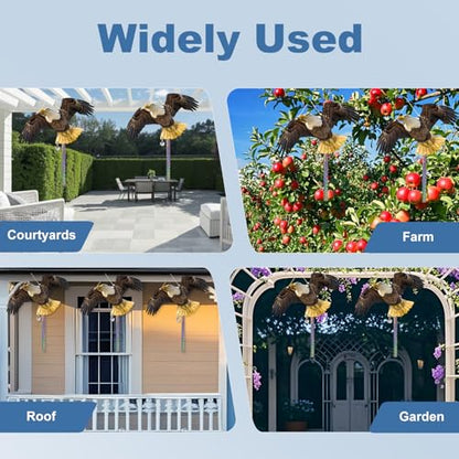 Flat Fake Hawk to Keep Away with Reflective Tape, 4Pcs Pigeon Scare Devices, Visual Hanging Owls to Scare Away from Woodpecker Porch Patio Balcony, Garden Owls to Scares Outdoor to Protect Yard - color: 2Pcs Black-1