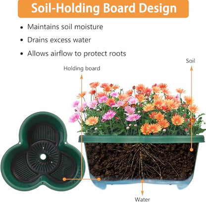 VECELO 5 Tier Vertical Garden Planter, Self Watering Stackable Planters with Wheels for Strawberries, Herbs, Flowers, Vegetables, Dark Green - color: Dark Green, size: 5 Tier