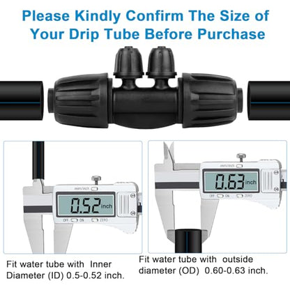 23PCs 1/2 Drip Irrigation Fittings for 1/2 & 1/4 Inch Tubing- Drip Irrigation Parts with 1/4 Reducer Connectors, 3/4 Garden Hose Adapters, Straight Tees, Couplings, Elbows,Valves, End Caps
