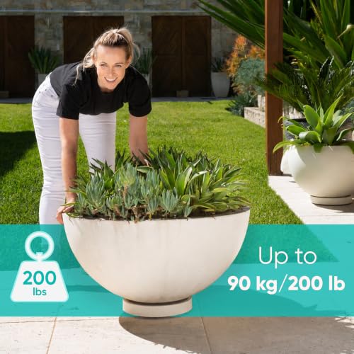 Omnia Plant Glider: Plant Caddy - 11.8In, 200lb Capacity - Off-White