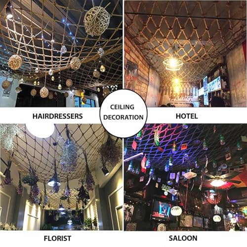 Natural Jute Hemp Rope Net,8mm Thick Safety Anti-Fall for Children Pet,Balcony Stairs Garden Playground Protection Net,Indoor & Outdoor Decor (Size:0.5M*6M(1.64FT*19.68FT)) - size: 0.5M*6M(1.64FT*19.68FT)