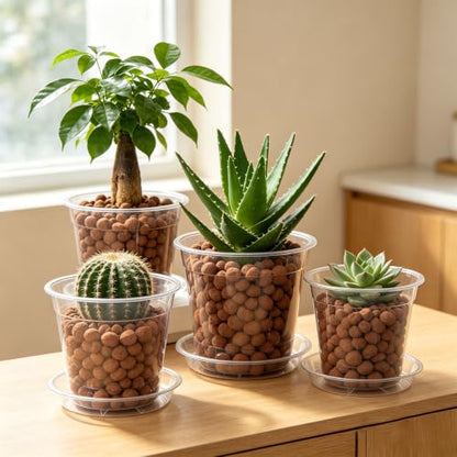 THTLTLGT 3.5/4/5/6 Inch Clear Nursery Pots with Drainage for Plants 20 PCS