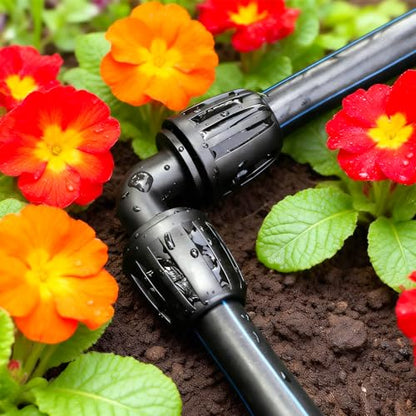 1/2 Inch Drip Irrigation Elbow Fittings, 13 Pack Anti-Drop Lock Nut Barbed Elbow Connectors for 1/2 Inch Drip Tubing (1/2" ID x 0.65" OD) Reusable Irrigation Parts for Garden Drip System - size: 1/2" Lock Nut Elbow