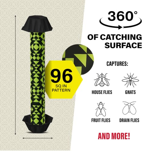 Catchmaster Fly Stick 4-Pack, Sticky Hanging Fly Traps Indoor & Outdoor