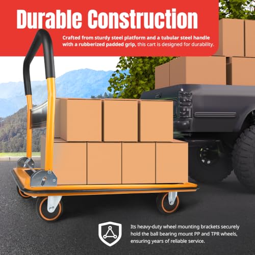 MaxWorks 80877- Foldable Platform Truck Push Dolly 660 lb. Weight Capacity