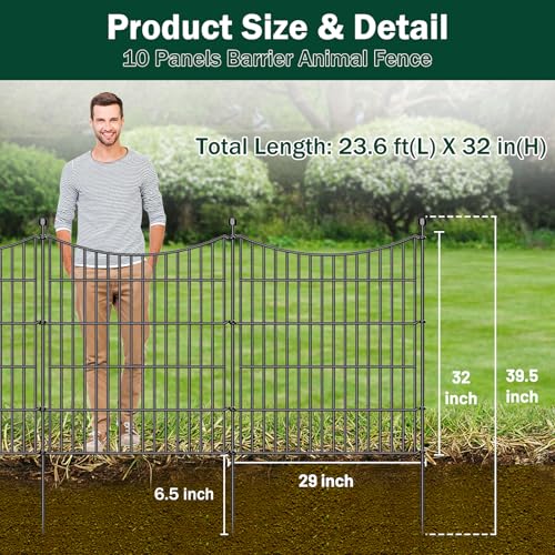 No Dig Dog Fence Outdoor for Yard, 32 in(H) X 23.6 ft(L) - size: 32 in(H) X 23.6 ft(L)