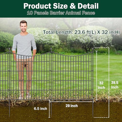 No Dig Dog Fence Outdoor for Yard, 32 in(H) X 23.6 ft(L) - size: 32 in(H) X 23.6 ft(L)