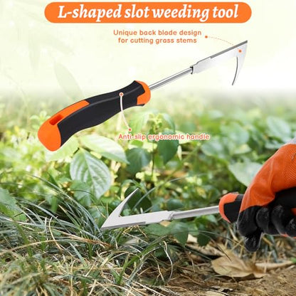 Weed Puller Tool, Portable Stainless Steel Weeder Puller Tool