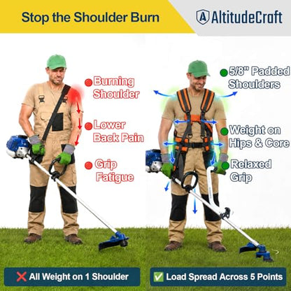 2-in-1 Weed Eater Handle Extension and Trimmer Harness Kit - size: Pro-Grade Trimmer Kit