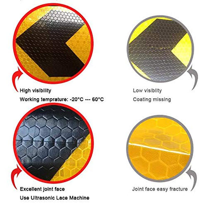 AISEY Reflective Safety Tape (Gold Yellow/Black, 2" x30ft) - style: Gold Yellow/ Black