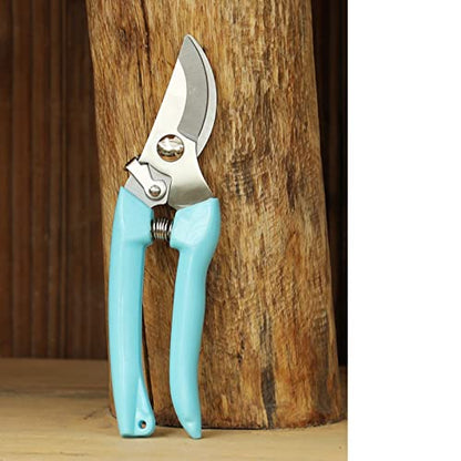 Curve Gardening Scissor with Sharp Stainless Steel Blade Garden Shears for Cutting Flowers Trimming Plants of Yard Florist Flower Rose Herb Hedge Bonsai and Fruits Picking - style: Navy Blue Handle