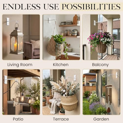 RTZEN Plant Hangers Outdoor or Indoor Heavy Duty Wall Bracket Hooks - size: 7.5 Inch, style: Shepherds Hooks - W
