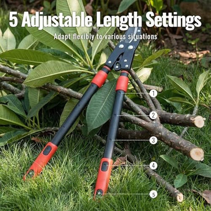 AGRICUT Telescopic Garden Loppers Anvil - Extendable Tree Trimmer 26" to 40.5" Reach, 2" Cut Capacity Heavy Duty Branch Cutter with 59HRC High Carbon Steel Teflon Blade, Loppers for Cutting Branches - style: Lopper (Extendable)