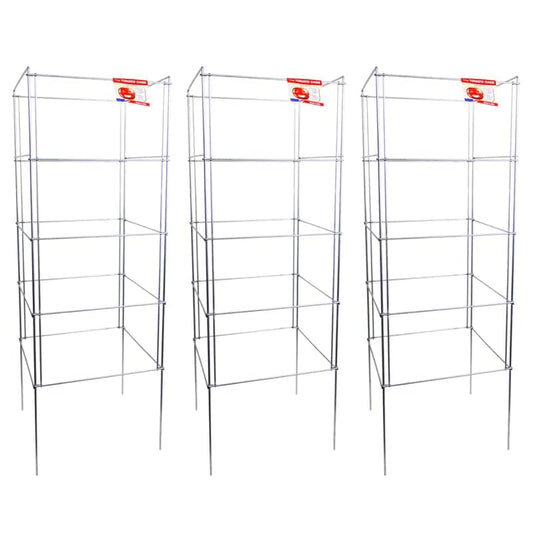 Cedar Ridge Square Foldable Tomato Cages - Heavy Duty Plant Support for Vegetable Garden, Vegetables, and Flowers - Stakes and Trellis for Climbing Plants - Made in The USA (13x40) - 3-Pack - size: 13 x 40 inches