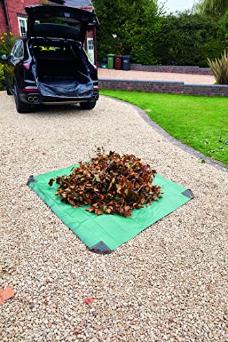 Bosmere Yard Waste Tarp, Heavy Duty Garden Tarp with Reinforced Corner Handles, UV Resistant Coating, 60-inch x 60-inch, Green - color: Green (60-inch By 60-inch)
