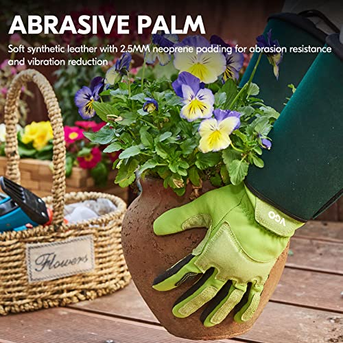 Vgo... Gardening Gloves Ladies,Safety Work Gloves,Long Sleeves Gauntlet,Puncture Proof,Touchscreen(Size M,Light green,SL7477) - color: 1 Pair - Spring Green, size: Women's Medium