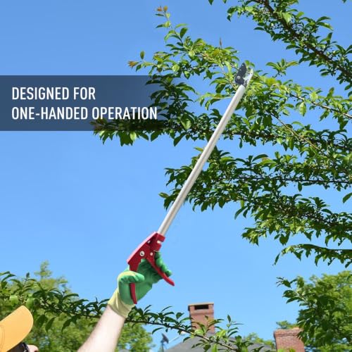 Altdorff Cut and Hold Pruner Set, Lightweight 32-Inch Long Reach Pruner One-Handed Operation, Hold Long Reach Cut Rotating, 8.3" Hand Pruner for Branch Pruning, Fruit Picking, Prickly Plants & Roses