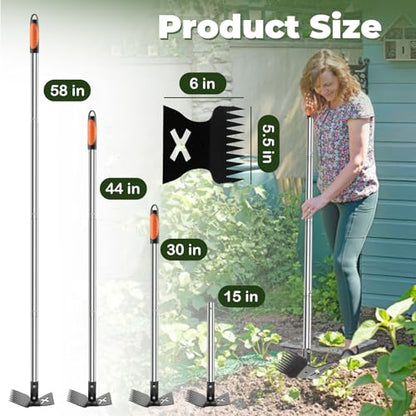 NICOFPHY Larger Weed Puller Tool with Long Handle for Garden, Yard and Lawn