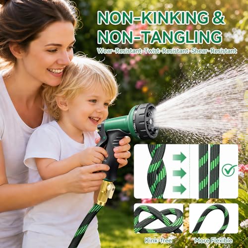 Garden Hose 50 ft, Non-Expandable Kink-Free, Heavy Duty Water Hose - color: Gray