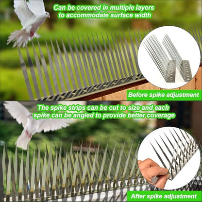 Bird Spikes, Squirrel Spikes and Squirrel Baffles Keep Raccoons, Cats and Snakes Away from Gardens, Fences and Climbing Bird Feeder Poles. (80 inches) - size: 80 inches