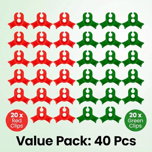 40 Pcs Low Stress Training Clips, Plant Training Clips, 90 Degrees Bud Trainer Clip Bud Bender for Plant Gardening (20 Red+20 Green) - color: Red Green