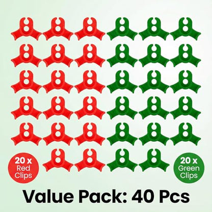 40 Pcs Low Stress Training Clips, Plant Training Clips, 90 Degrees Bud Trainer Clip Bud Bender for Plant Gardening (20 Red+20 Green) - color: Red Green
