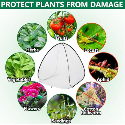 2Pcs Pop Up Insect Barrier Plant Cover Tent,Plant Protectors Mesh Enclosure - color: 30 X 28 X 28 Inch