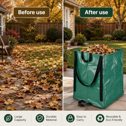 2Pack 48-Gallon Reusable Yard Waste Bags,Leaf Collector Bags with Handles