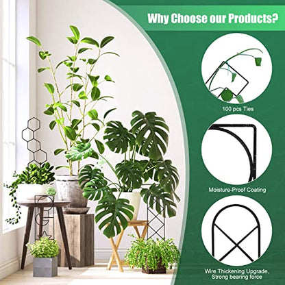 Wellsign 15.94Inch Plant Trellis for Climbing Plants Indoor Outdoor - size: Black-Metal-Trellis02