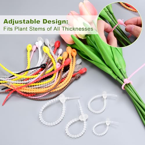 M METERXITY 24-Pack Adjustable Plant Ties, 4.7/5.9/6.7/8.2 Inch Silicone Flexible Multi-Function Garden Twist Tie for Crafts/Gift Wrapping/Gardening Plants, Reusable Support Twine [Pink] - color: Pink