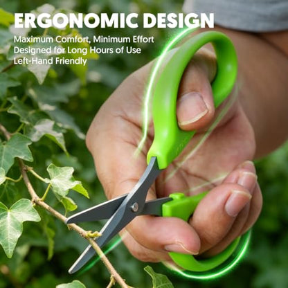 Garden Scissors, 6-in Sharp Pruning Shears for Precise Cutting, Non-Stick - style: Straight Blade