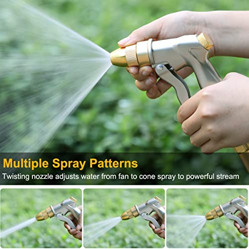 FANHAO 100% Metal Garden Hose Nozzle Heavy Duty, Leakproof, High Pressure