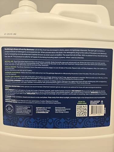 Fruit Fly Drain Treatment | Drain Fly Eliminator | Eliminates Gnats, Sewer Flies and More - Works in All Drains - 256 Fl Oz - size: 256 Fl Oz (Pack of 1)