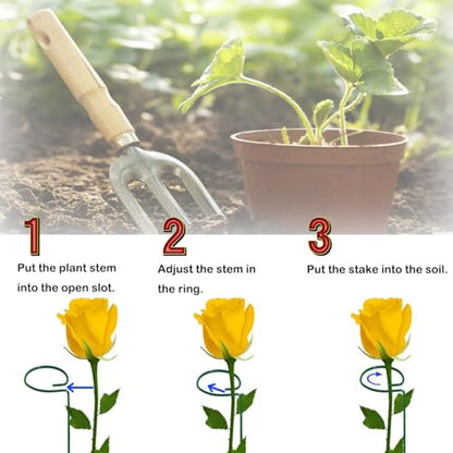 20 Pieces 36 inch Green Single Stem Plant Stakes Flower Support Rings, Gardening Planter Cages for Single Stem Flowers, Amaryllis, Peony, Lily,Narcissus Gladiolus Stakes - color: Green-36-inch 20pack