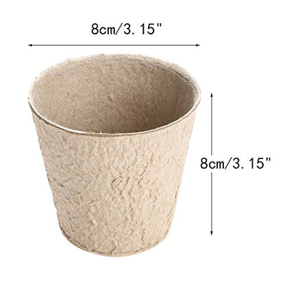 KINGLAKE 100 Pcs 3 Inch Peat Pots, Seeds Starter, Transplant Seedlings With 100 Pcs White Plastic Plant Labels - size: 3 Inch