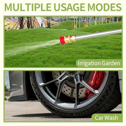 High Pressure Hose Nozzle for Garden Hose,Leak-Free Jet Wand with 5 Nozzles - color: Black
